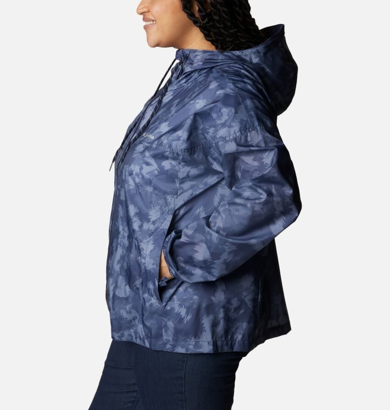 Jacheta Columbia Flash Challenger Novelty Windbreaker Dama Bleumarin | Plus Size PBAM1S078